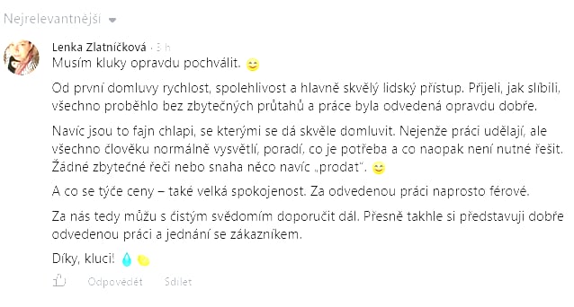 Recenze zákazníka